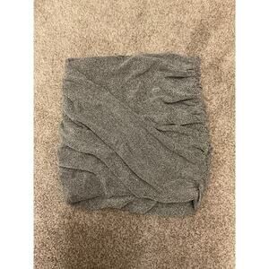 Zara Metallic Silver Shirred Cropped Length Tube Top, M